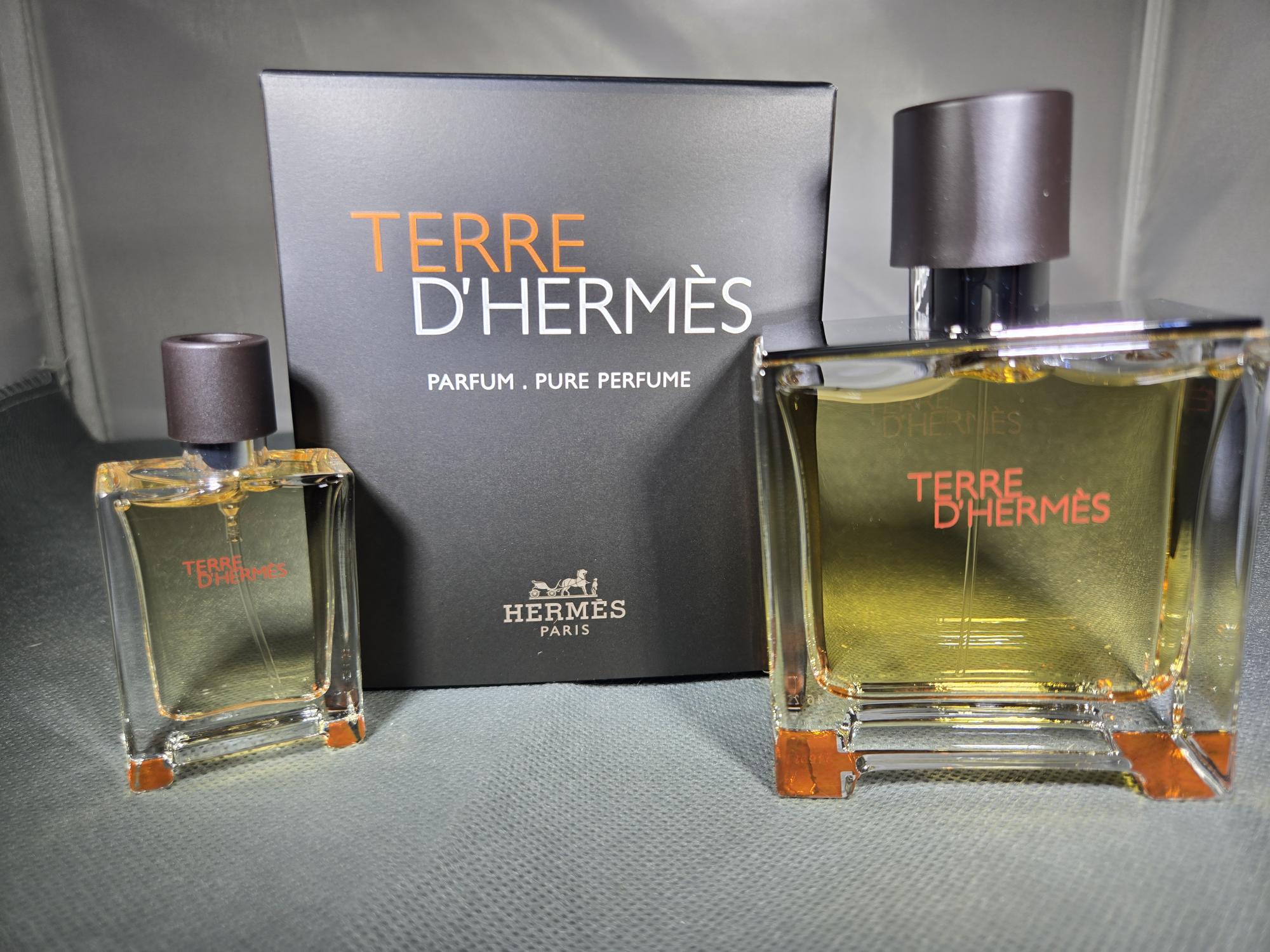 TERRE D'HERMES SET 2.5oz PARFUM SP+12.5ml PARFUM SP (M) CAJA DURA