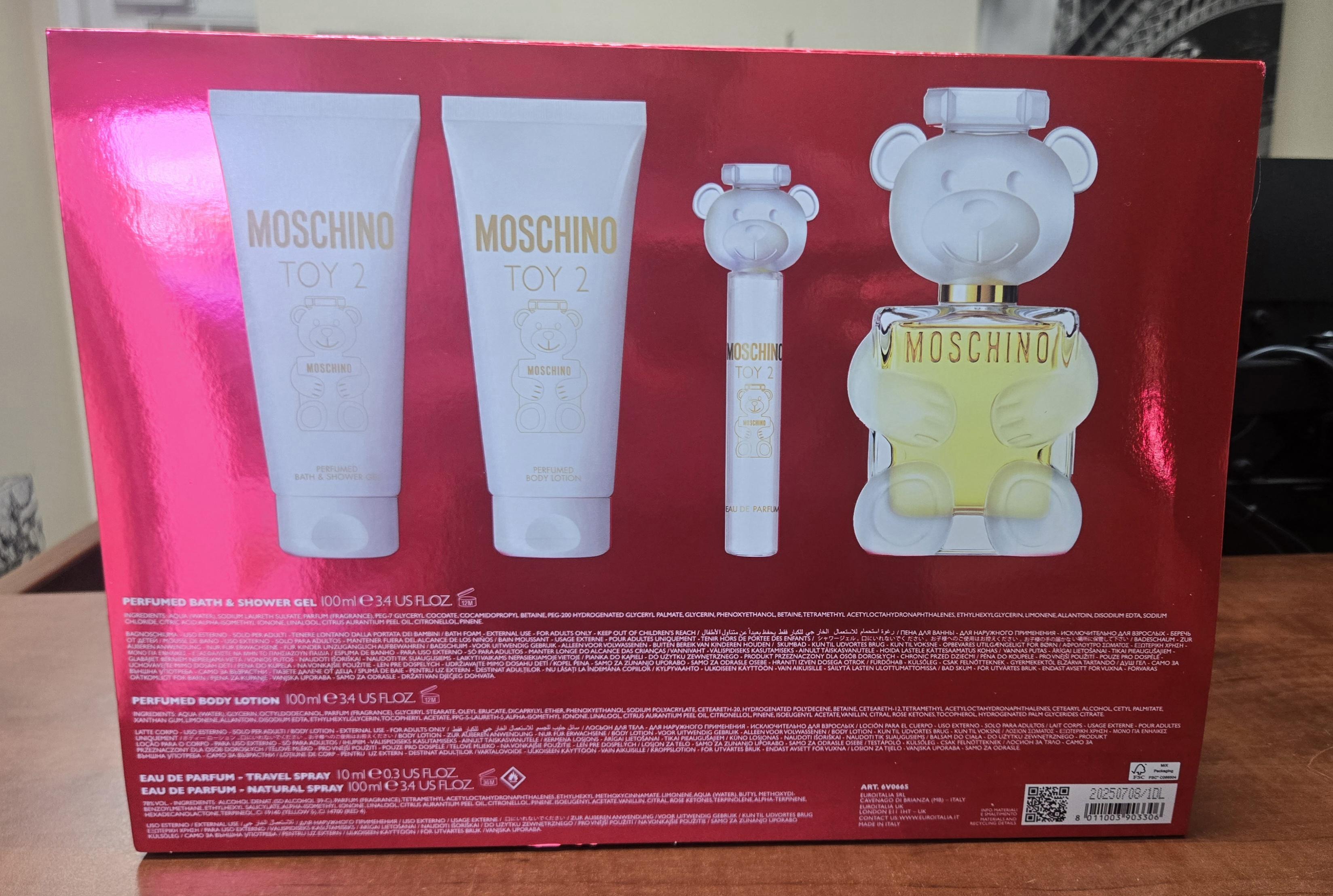 MOSCHINO TOY 2 SET 3.4oz EDP SP+10ml EDP SP + 3.4oz BODY LOTION + 3.4oz BATH & SHOWER GEL (L)