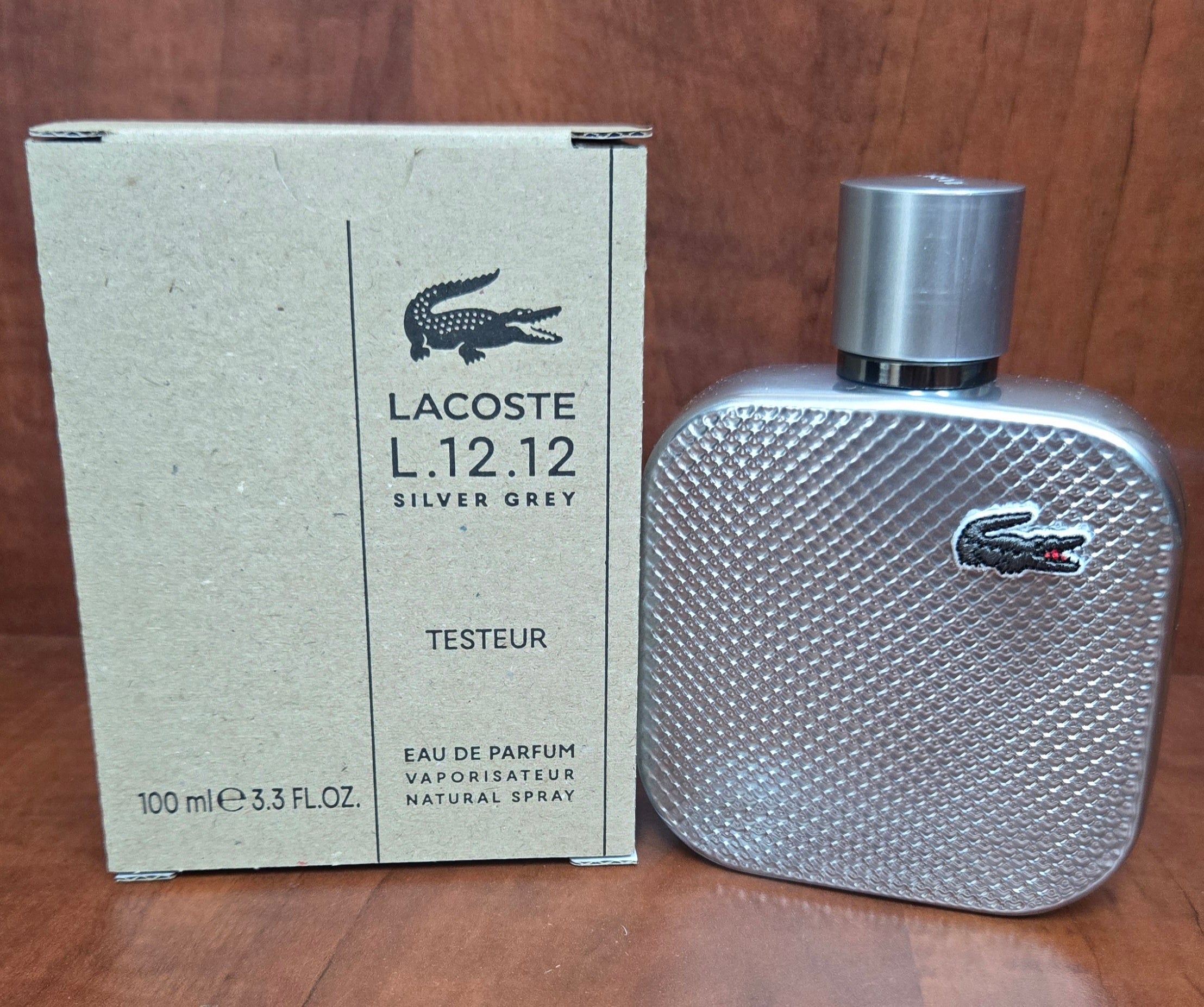 LACOSTE L.12.12 SILVER GREY 3.4oz EDP SP TESTER (M)
