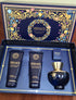 VERSACE DYLAN BLUE SET 3.4oz EDP SP + 3.4oz S/GEL + 3.4oz B/LOT + 5ml EDP MINI (L)