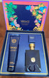 VERSACE DYLAN BLUE SET 3.4oz EDT SP + 5oz S/GEL + 5ML EDT MINI (M)
