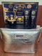 VERSACE DYLAN BLUE SET 3.4oz EDP SP+3.4oz BODY LOTION+3.4oz SHOWER GEL+GOLD POUCH (L) H.B