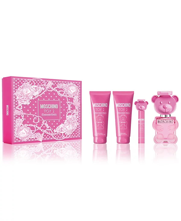MOSCHINO TOY 2 BUBBLE GUM SET 3.4oz EDT SP+10ml EDT SP+3.4oz BODY LOTION+3.4oz SHOWER GEL (L) H.B