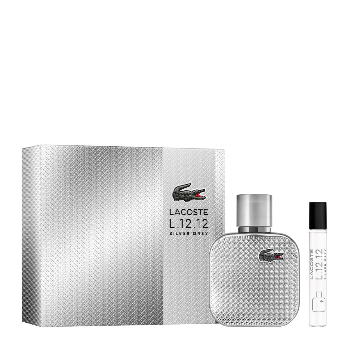 LACOSTE L.12.12 SILVER GREY SET1.7oz EDP SP + 7.5ml EDP SP (M)