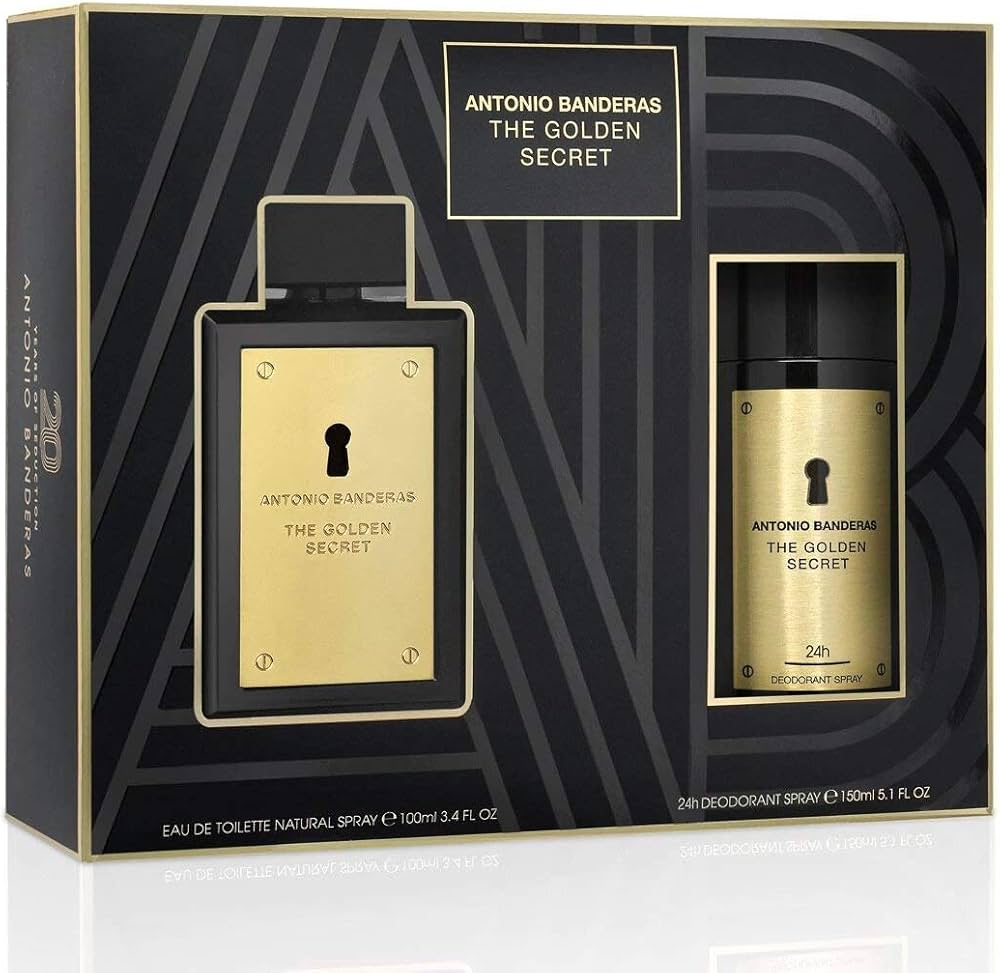 ANTONIO BANDERAS GOLDEN SECRET SET 3.4oz EDT SPRY + 150ml DEO SPRY (M)  3pcs by Box