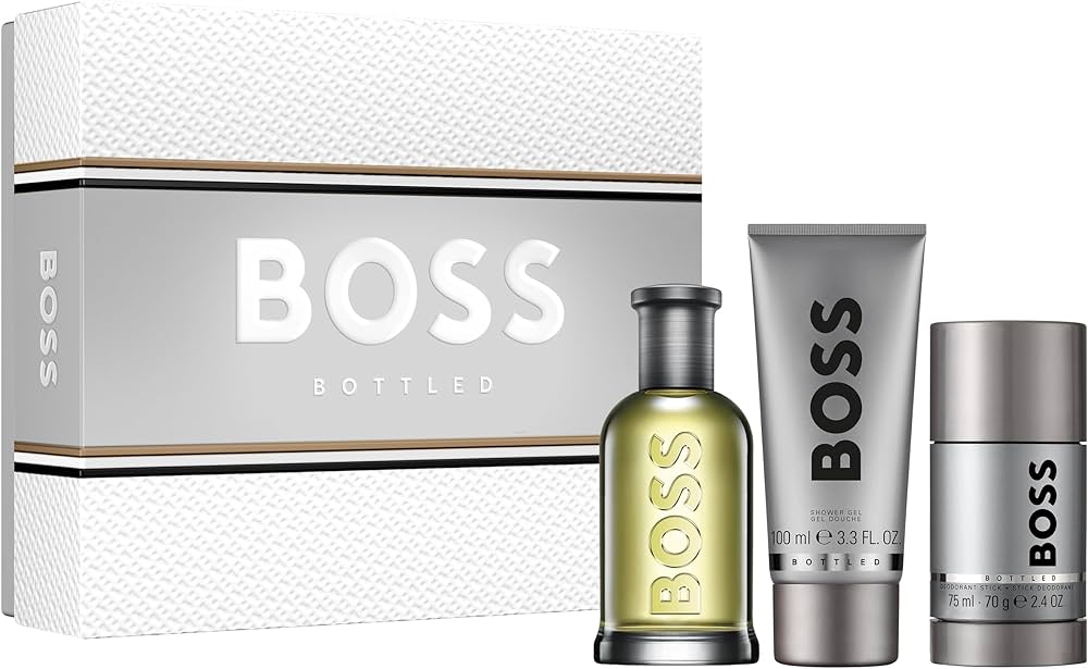 HUGO BOSS BOTTLED 3PC SET 3.4oz EDT+3.4oz S/GEL+DEO STICK (M)