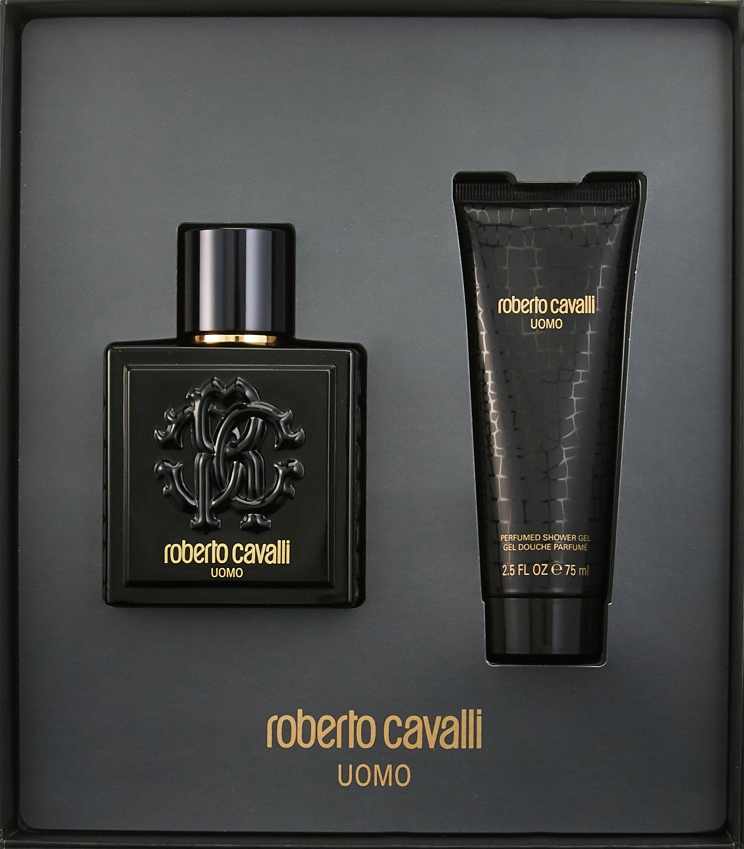 ROBERTO CAVALLI UOMO SET 3.4oz EDT SP+2.5oz S.G. (M)