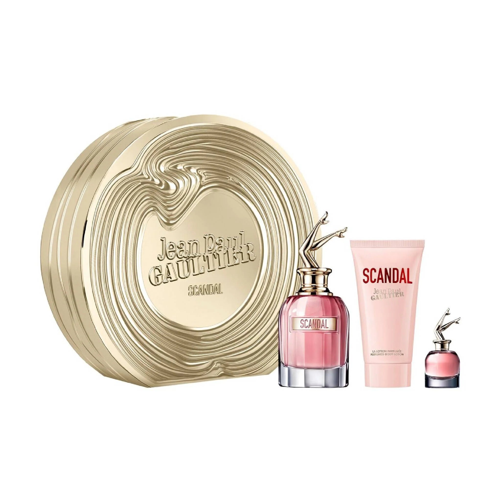JPG SCANDAL SET 2.7oz EDP + 2.5oz B/LOTION + 6ml EDP (L) TIN CAN