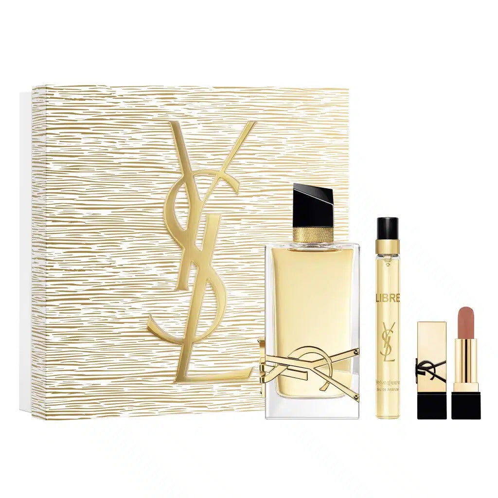 YSL LIBRE SET 3oz EDP SP+10ml EDP SP+COUTURE LIPSTICK (L)