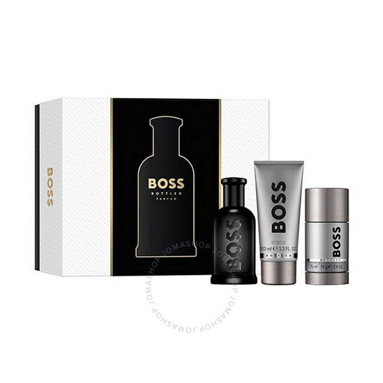 BOSS BOTTLED SET 3.4oz PARFUM-2.5oz DEO STICK-3.4oz S/GEL (M)