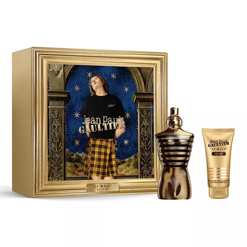 JPG LE MALE ELIXIR SET 4.2oz PARFUM SP+2.5oz SG (M)