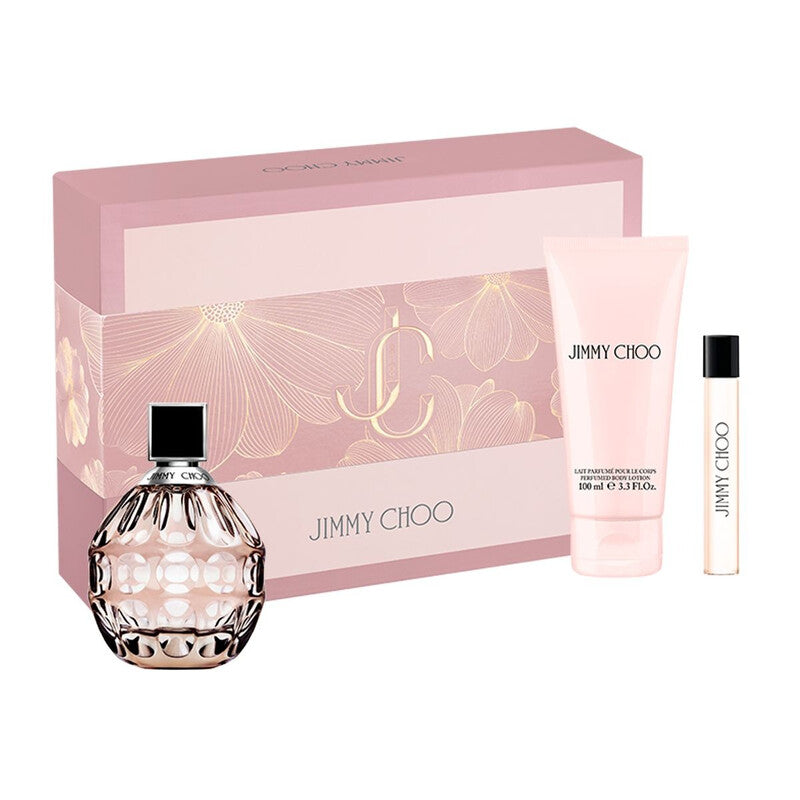 JIMMY CHOO SET 3.4oz EDP SP + 7.5ml SP +3.4oz B/LOTION (L)