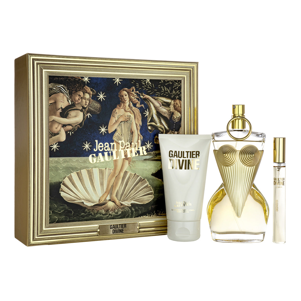 JEAN PAUL GAULTIER DIVINE SET 3.4oz EDP SP+2.5oz BODY LOTION+10ml EDP SP (L)