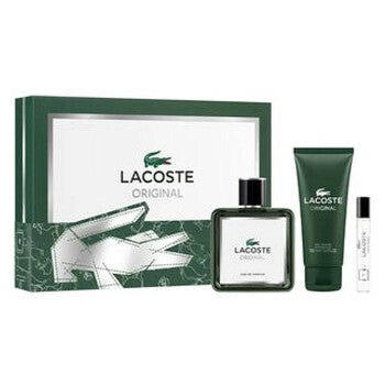 LACOSTE ORIGINAL SET 3.4oz EDP SPRY + 7.5ML +3.4oz S/GEL (M)