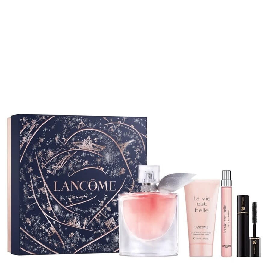 LANCOME LA VI EST BELLE SET 3.4oz EDP SP+1.7oz B.L+HYPNOSE MAS 2ml (L)