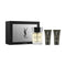 YSL L'HOMME SET 3.4oz EDT SP+1.6oz AFTER SHAVE BALM x2 (M) HARD BOX