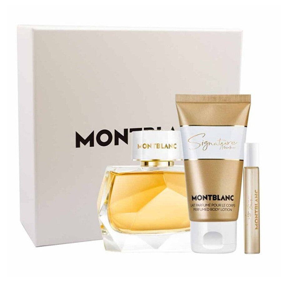 MONT BLANC SIGNATURE ABSOLUE SET 3.0oz EDP +7.5ML EDP +3.4oz B/LOTION (L)