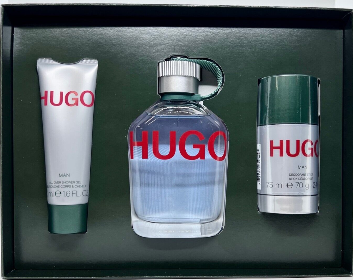HUGO MAN 3PC SET 4.2oz EDT + S/GEL + DEO STICK (M)