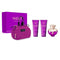 VERSACE DYLAN PURPLE SET 3.4oz EDP SP+3.4oz BODY LOTION+3.4oz S.G+BEAUTY CASE (L)