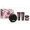 VERSACE CRYSTAL NOIR SET 3.4oz EDP SP+3.4oz B/LOTION +3.4oz S/GEL + ROUND MAKE UP CASE (L)